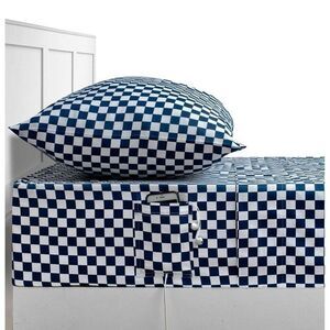 Studio 3B 300TC Cotton Cell Phone Pocket Checkered Sheet Set Full/ XL Deep Fit
